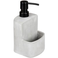 WENKO Spülmittelspender "Modell Festival" aus Beton, angesagter Industrial Look, mit Spülschwamm-Fach, 380 ml von Wenko