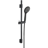 WENKO Stangenbrause-Set "Watersaving", Schwarz, Länge Stange: 70 cm von Wenko