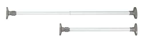 WENKO Teleskop-Klemmstange Herkules, klemmbare Kleiderstange, Spann-Stange zur Befestigung in Nischen oder im Kleiderschrank, individuell ausziehbar, 47-80cm, aus Metall in Weiß von WENKO