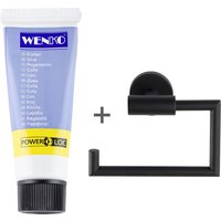 WENKO Toilettenpapierhalter "Modell Bosio", inkl. Power-Loc Kleber, Edelstahl, Befestigen ohne Bohren von Wenko