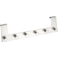 WENKO Türgarderobe Edelstahl Celano 2er Set, je 6 Haken, für Türfalzstärken bis 2 cm, Silber matt, Edelstahl rostfrei matt WENKO Türgarderobe Edelstahl Celano 2er Set, je 6 Haken, für Türfalzstärken bis 2 cm, Silber matt, Edelstahl rostfrei matt von Wenko