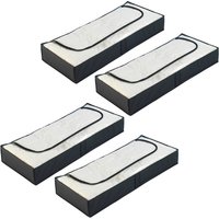 WENKO Unterbettkommode "Modell Deep Black", (Set, 4 St.), Aufbewahrungstasche mit großem Sichtfenster & 3-Seiten-Reißverschluss von Wenko