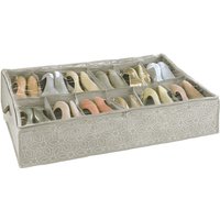 WENKO Unterbettkommode "Modell Balance", Aufbewahrungsbox für 12 Paar Schuhe mit Sichtfenster & Reißverschluss von Wenko
