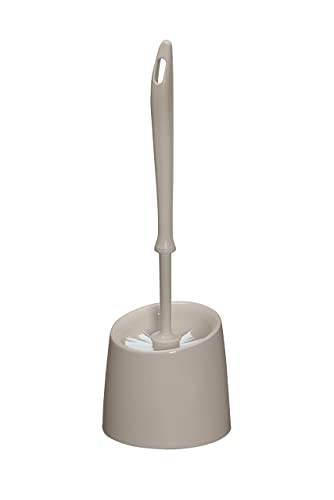 WENKO WC-Garnitur Economic Taupe - WC-Bürstenhalter, Kunststoff, 11.5 x 36 x 11.5 cm, Taupe von WENKO