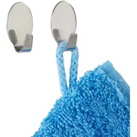 Wand Haken Kleider Garderoben Handtuch Badezimmer Aufhänger 4er Set zwerg - silber glänzend - Wenko von Wenko