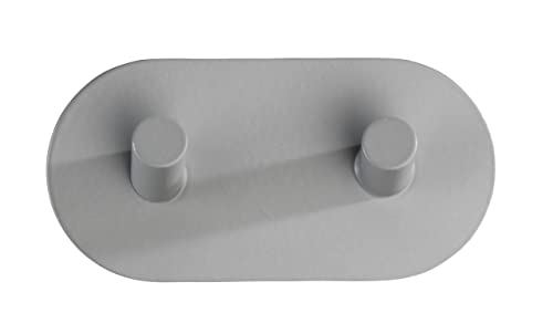 WENKO Wandhaken Duo Grau matt Edelstahl Badhaken, Handtuchhaken, selbstklebend Grau von WENKO