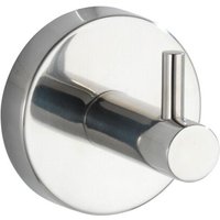 WENKO Wandhaken Uno Bosio Edelstahl glänzend 2er Set, rostfrei, Silber glänzend, Edelstahl rostfrei glänzend von Wenko