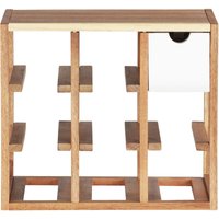 WENKO Weinregal Acina, Weingestell für 8 Flaschen, FSC® zertifiziert, Braun, Holz braun, MDF weiß - braun von Wenko