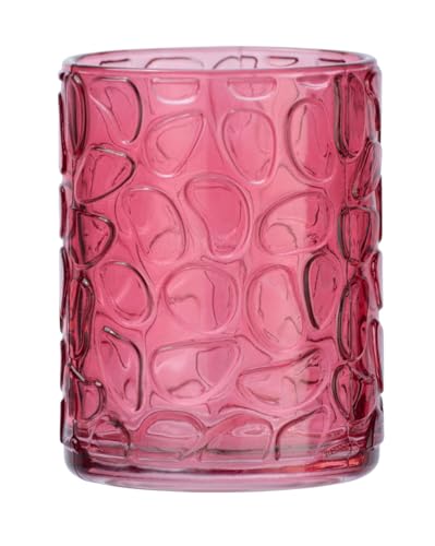 WENKO Zahnputzbecher Vetro Pink rund Echtglas - Zahnbürstenhalter für Zahnbürste und Zahnpasta, Glas, 7.5 x 10 x 7.5 cm, Pink von WENKO