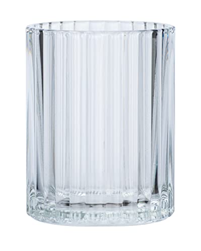 WENKO Zahnputzbecher Vetro Transparent rund Echtglas - Zahnbürstenhalter für Zahnbürste und Zahnpasta, Glas, 7.5 x 10 x 7.5 cm, Transparent von WENKO