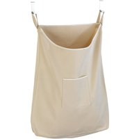 Wenko - ber-Tür Wäschesammler Canguro Beige, 65 l, Beige, Baumwolle beige, Edelstahl rostfrei silber - beige von Wenko