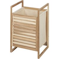 Wäschetruhe Acina, aus fsc® zertifiziertem Akazienholz, Braun, Holz natur, Baumwolle creme, Polyester creme - braun - Wenko von Wenko