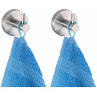 Wandhaken Uno Bosio Edelstahl matt 2er Set, rostfrei, Silber matt, Edelstahl rostfrei silber matt - silber matt - Wenko von Wenko
