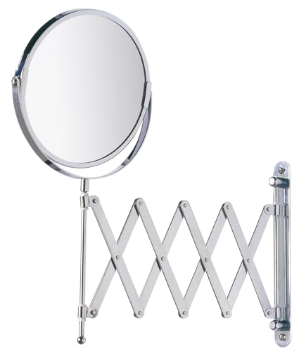 WENKO Kosmetik-Wandspiegel Teleskop Exclusiv, Kosmetikspiegel mit 3-Fach Vergrößerung, Stufenlos ausziehbar, Schwenkbar, Höhenverstellbar, Spiegel: Ø 16 cm, 19 x 38,5 x 50 cm, Chrom WENKO Kosmetik-Wandspiegel Teleskop Exclusiv, Kosmetikspiegel mit 3-Fach Vergrößerung, Stufenlos ausziehbar, Schwenkbar, Höhenverstellbar, Spiegel: Ø 16 cm, 19 x 38,5 x 50 cm, Chrom von WENKO