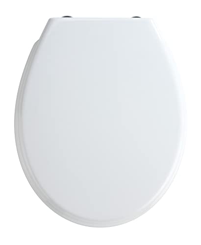 WENKO WC-Sitz Bilbao, hygienischer Toilettensitz mit Absenkautomatik, WC-Deckel mit Fix-Clip Hygiene-Befestigung, aus antibakteriellem Duroplast, Weiß WENKO WC-Sitz Bilbao, hygienischer Toilettensitz mit Absenkautomatik, WC-Deckel mit Fix-Clip Hygiene-Befestigung, aus antibakteriellem Duroplast, Weiß von WENKO