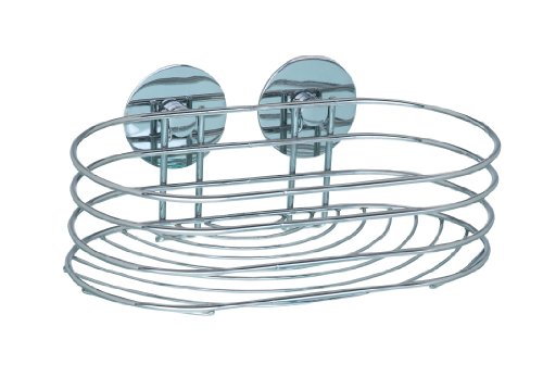 WENKO Turbo-Loc Wandablage, Wand Duschablage, Befestigen ohne Bohren, Verchromter Stahl, 23,5 x 10,5 x 13,5 cm von WENKO