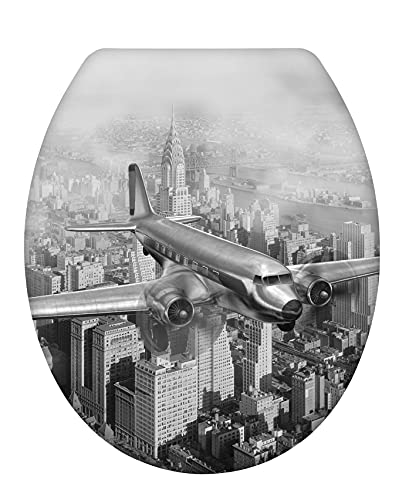 WENKO WC-Sitz Old-Time Plane, Toilettensitz mit Absenkautomatik, Fix-Clip Hygiene-Befestigung, WC-Deckel aus antibakteriellem Duroplast WENKO WC-Sitz Old-Time Plane, Toilettensitz mit Absenkautomatik, Fix-Clip Hygiene-Befestigung, WC-Deckel aus antibakteriellem Duroplast von WENKO