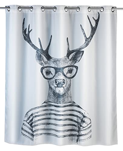 WENKO Anti-Schimmel Duschvorhang Mr.Deer Flex, Textil-Vorhang mit Antischimmel Effekt, große integrierte Ringe zur Befestigung an der Duschstange, waschbar,wasserabweisend, 180 x 200 cm WENKO Anti-Schimmel Duschvorhang Mr.Deer Flex, Textil-Vorhang mit Antischimmel Effekt, große integrierte Ringe zur Befestigung an der Duschstange, waschbar,wasserabweisend, 180 x 200 cm von WENKO