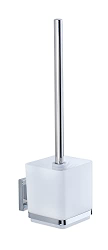 WENKO Vacuum-Loc Wand WC-Garnitur Quadro, Toilettenbürste mit offenem Bürstenhalter, Befestigen ohne Bohren, Rostfreier Edelstahl/Kunststoff, 9,5 x 37 x 12,5 cm, Weiß WENKO Vacuum-Loc Wand WC-Garnitur Quadro, Toilettenbürste mit offenem Bürstenhalter, Befestigen ohne Bohren, Rostfreier Edelstahl/Kunststoff, 9,5 x 37 x 12,5 cm, Weiß von WENKO