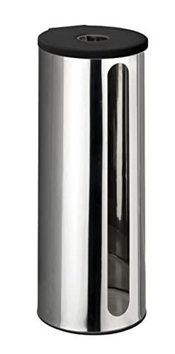 WENKO Turbo-Loc® Edelstahl Ersatzrollenhalter Detroit - Wand WC-Ersatzpapierrollenhalter für 3 Rollen, Befestigen ohne bohren, Edelstahl rostfrei, 13.5 x 36 x 14 cm, Glänzend von WENKO