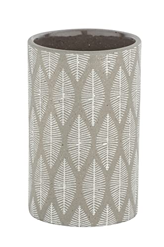 WENKO Zahnputzbecher Tupian Grau Keramik - Zahnbürstenhalter für Zahnbürste und Zahnpasta, Keramik, 7 x 12 x 7 cm, Grau von WENKO