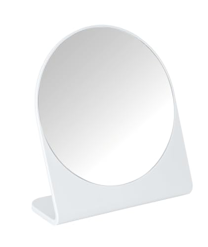 WENKO Kosmetikspiegel Marcon Weiß - Standspiegel, Polystyrol, 17.5 x 19 x 7 cm, Weiß von WENKO