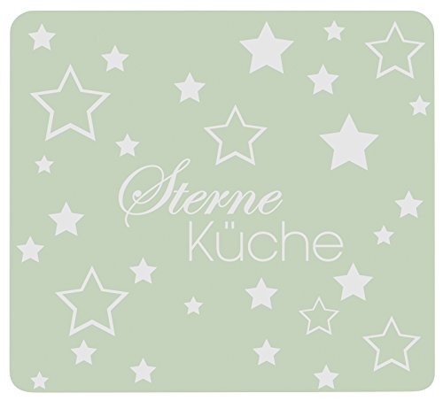 Wenko Multi-Platte Sterneküche Grün für Glaskeramik Kochfelder, Schneidbrett, Gehärtetes Glas, 56 x 50 x 0.5 cm von WENKO