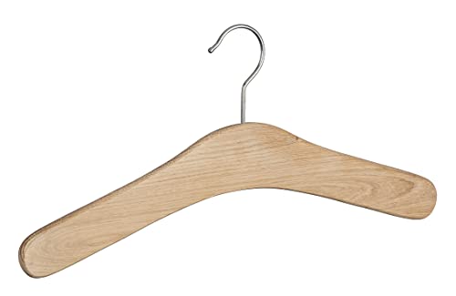 WENKO Kleiderbügel Berlin Eiche Natur - Garderoben-Bügel aus FSC® zertifiziertem Echtholz, Holz - Eichenholz, 42 x 18 x 1 cm, Braun von WENKO