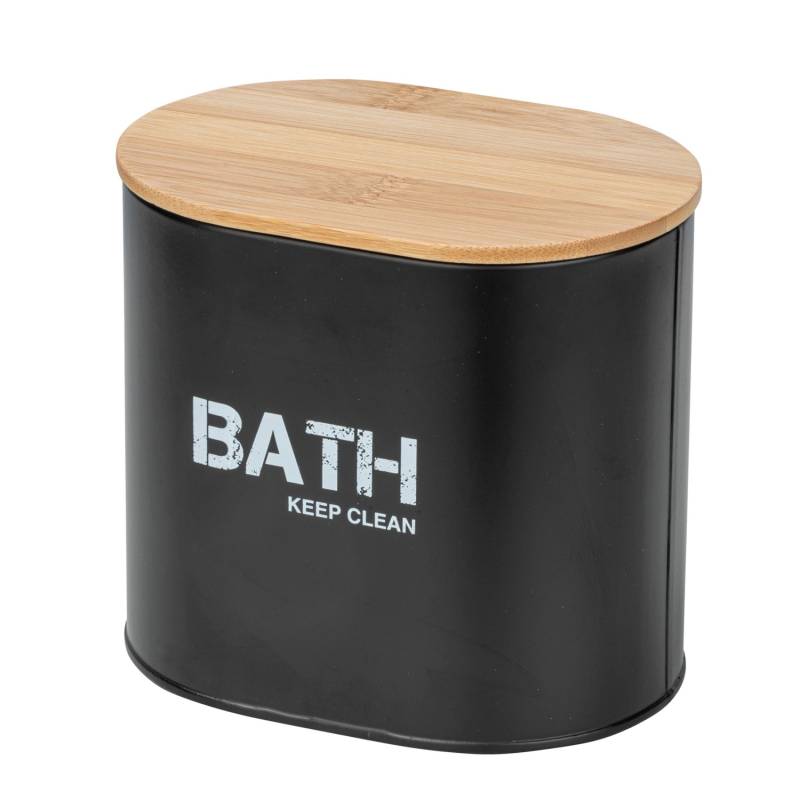 Wenko Badbox mit Deckel Gara Schwarz 1.092 l Stahl 14.5 x 13.5 x 10.5 cm von Wenko