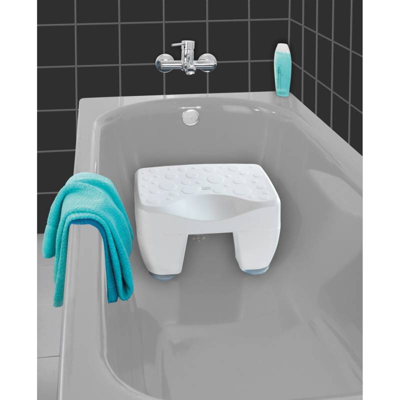 Wenko Badewannenhocker Secura 150 kg Tragkraft Kunststoff 40 x 21 x 31 cm Weiß von Wenko