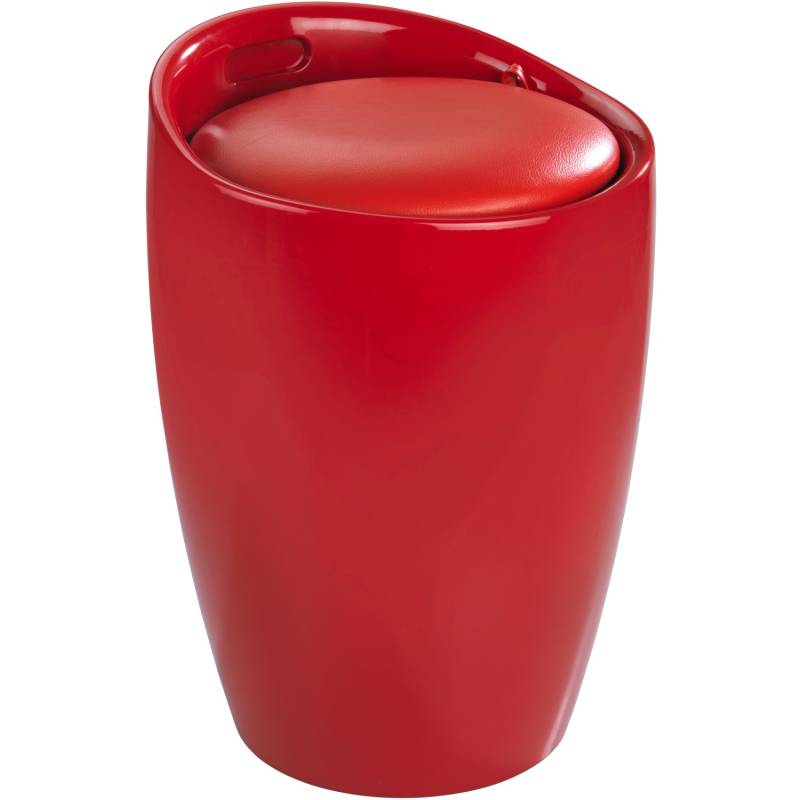 Wenko Badhocker Candy mit abnehmbarem Wäschesack Kunststoff 20 l Rot von Wenko
