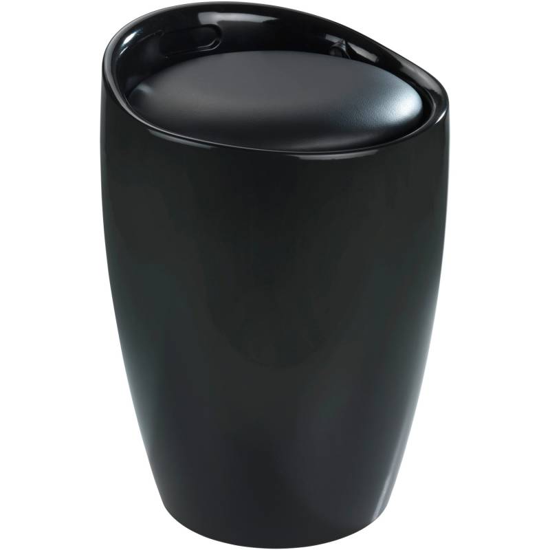 Wenko Badhocker Candy mit abnehmbarem Wäschesack Kunststoff 20 l Schwarz von Wenko