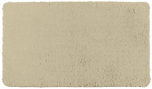 WENKO Badteppich Belize Sand, 60 x 90 cm - Badematte, sicher, flauschig, fusselfrei, Polyester, 60 x 90 cm, Beige von WENKO