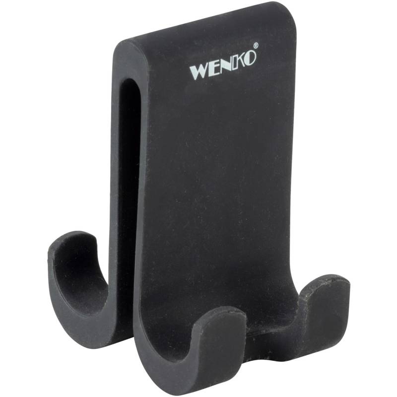 Wenko Doppel-Duschhaken Verna Duo aus Silikon 5 cm x 9,5 cm x 7 cm Schwarz von Wenko