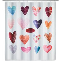 Duschvorhang Love, Textil (Polyester), 180 x 200 cm, waschbar, Mehrfarbig, Polyester mehrfarbig - mehrfarbig - Wenko von Wenko