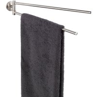 Wenko - Handtuchhalter Cuba 2 Arme Matt, Handtuchstange aus rostfreiem Zinkdruckguss, Silber matt, Zinkdruckguss matt - silber matt von Wenko