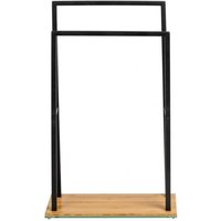 Wenko - Handtuchhalter Bambusa aus Bambus, Handtuchständer, Schwarz, Stahl schwarz, Bambus natur - schwarz Wenko - Handtuchhalter Bambusa aus Bambus, Handtuchständer, Schwarz, Stahl schwarz, Bambus natur - schwarz von Wenko