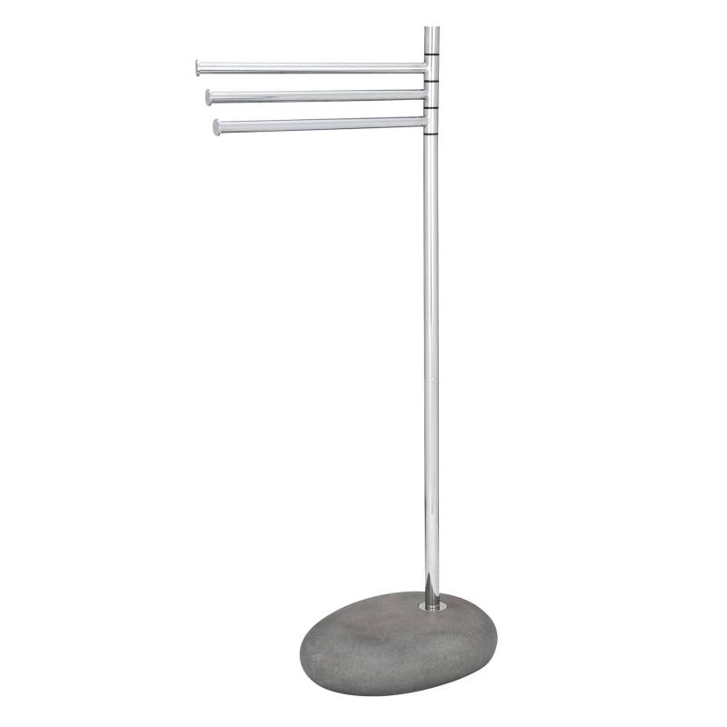 Wenko Handtuchständer 'Pepple Stone' chromfarben 3-armig 38 x 23 x 84 cm von Wenko