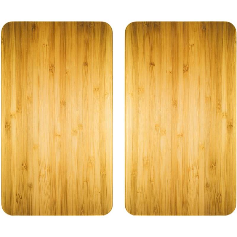 Wenko Herdabdeckplatten Universal Holz-Optik 2er Set Braun von Wenko