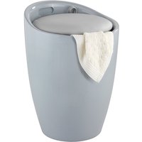 Hocker Candy Grey, mit Wäschesack, Badhocker, mit abnehmbarem Wäschesammler, Grau, Kunststoff (abs) grau , Polyester schwarz - grau - Wenko von Wenko
