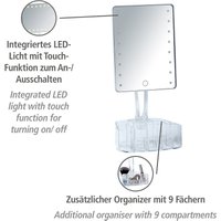 Wenko - LED-Standspiegel mit Organizer Trenno, Leuchtspiegel, Weiß, Kunststoff weiß, Glas - weiß von Wenko