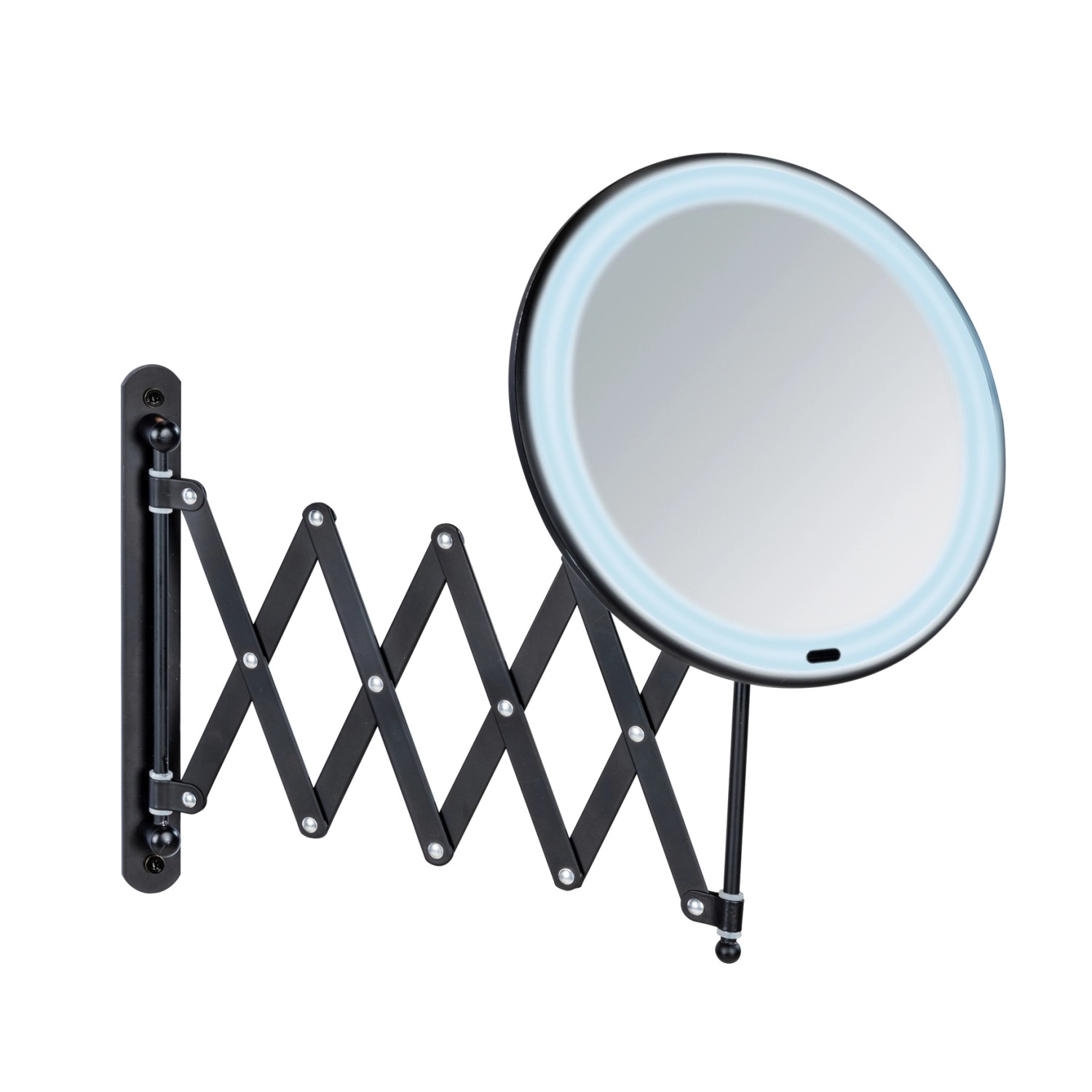 Wenko LED Teleskop-Wandspiegel Barona 20 cm x 55 cm x 34 cm Schwarz von Wenko