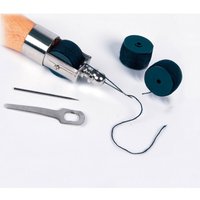 Maximex Nähahle, inklusive 2 Ersatzspulen, Braun, Holz braun, Eisen silber, Baumwolle schwarz - braun von Wenko