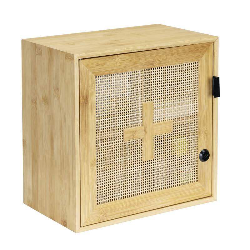 Wenko Medikamentenschrank 'Allegre' Bambus/Rattan abschließbar 30 x 17,8 x 30 cm von Wenko