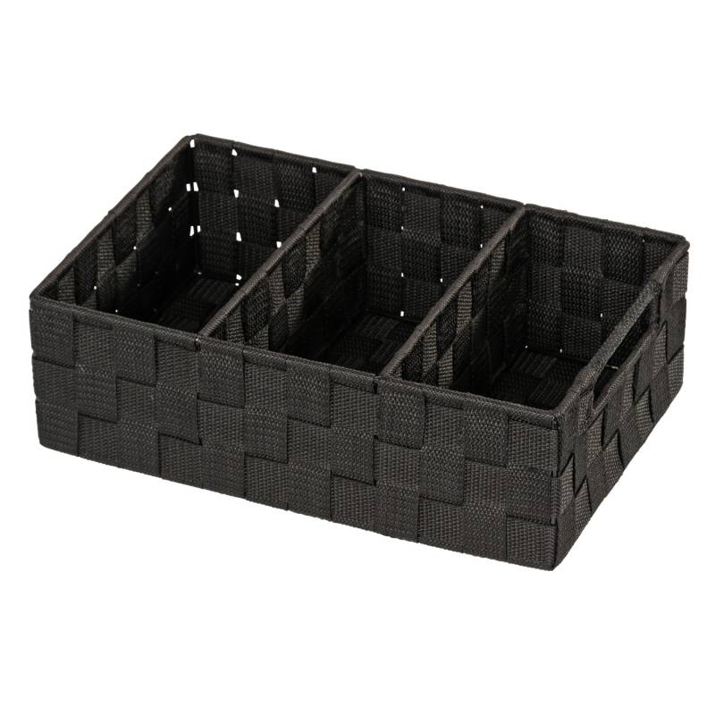 Wenko Organizer Adria Schwarz 3 Fächer mit Griff 6 l Polypropylen 32 x 10 x 21cm von Wenko