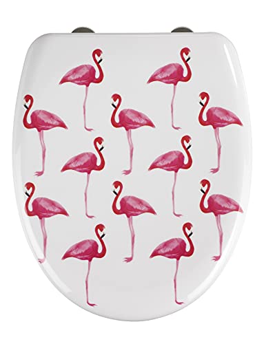 WENKO WC-Sitz Flamingo, Toilettensitz mit Absenkautomatik, Fix-Clip Hygiene-Befestigung, WC-Deckel aus antibakteriellem Duroplast WENKO WC-Sitz Flamingo, Toilettensitz mit Absenkautomatik, Fix-Clip Hygiene-Befestigung, WC-Deckel aus antibakteriellem Duroplast von WENKO