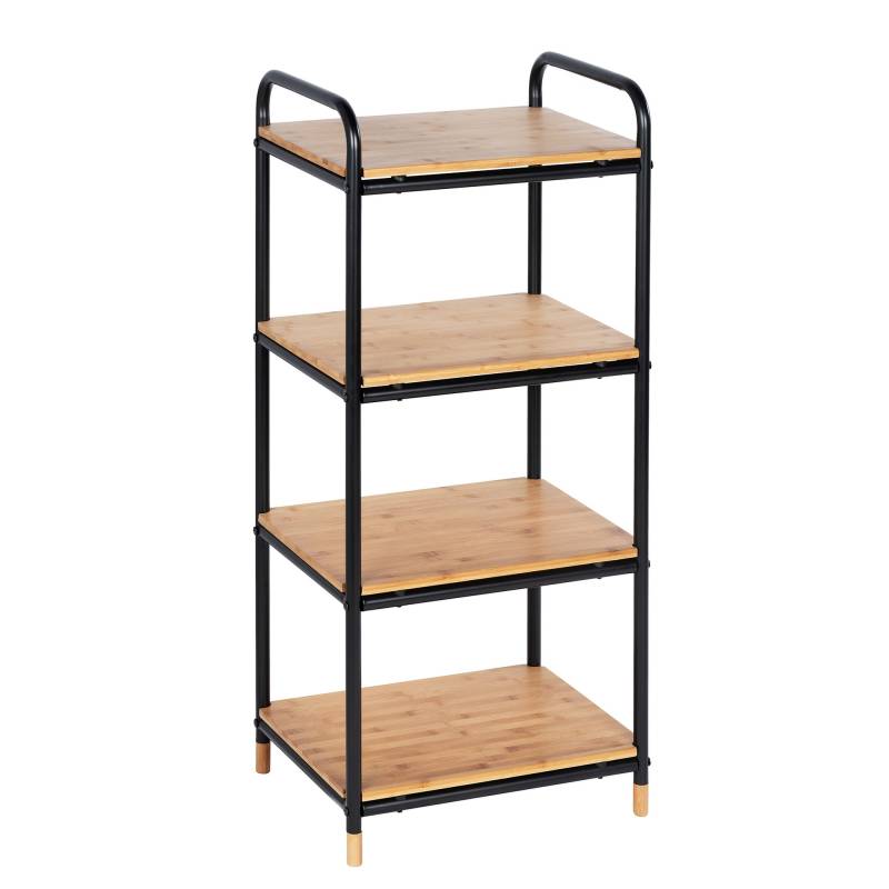 Wenko Regal 'Loft' Bambus/Metall 4 Böden 42 x 33,5 x 94,5 cm von Wenko