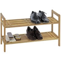 Wenko Walnussholz Regal Schuhständer Schuhregal Regalsystem Norway mit 2 Ablagen von Wenko
