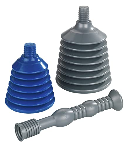 Maximex Rohrfrei-Profi, Rohrfrei-Set gegen verstopfte Abflüsse, passend für alle gängigen Abflüsse, ohne Chemie, 3-teiliges Set, Maße (B/TxH): Ø15,5x45,5cm und Ø12,5x41cm von Maximex