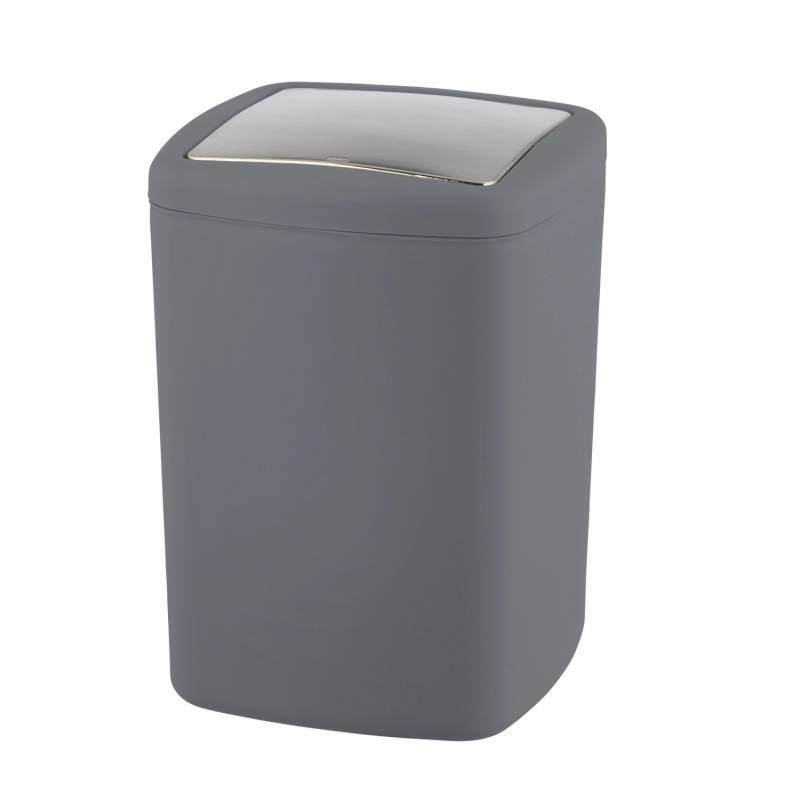 Wenko Schwingdeckeleimer Barcelona L Anthrazit  8.5 l  (TPE) 20.5 x 28.5 x 20.5 von Wenko